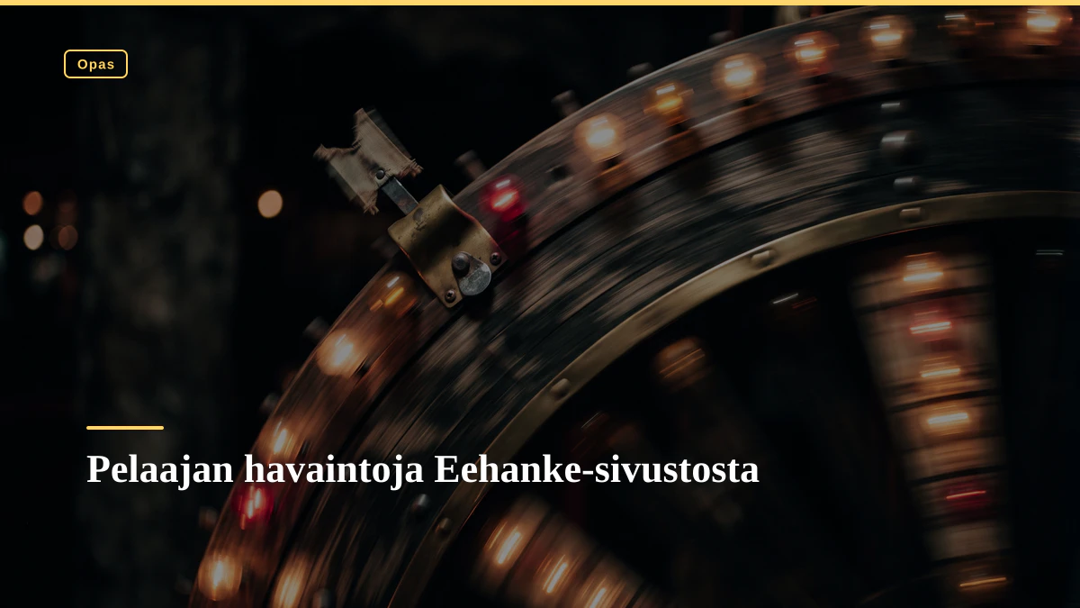 Pelaajan havaintoja Eehanke-sivustosta
