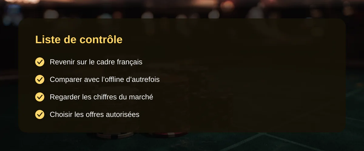 Jeu casino en France : ce que je vois d’hier à aujourd’hui — Liste de contrôle