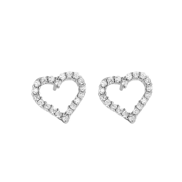 Open Heart Pavé Studs