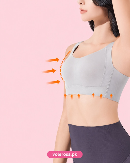 Seamless High-Support Bralette – Side-Smoothing Wide Band Sports Bra, Front view