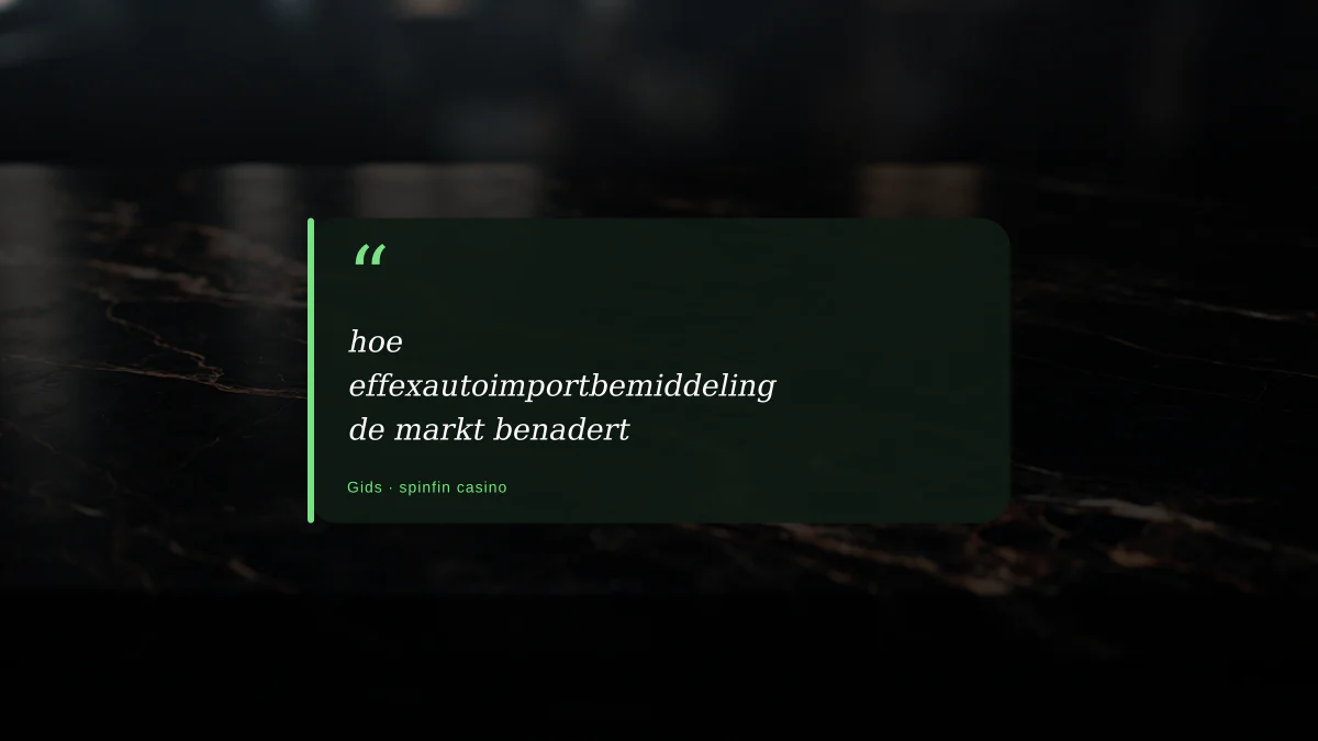 hoe effexautoimportbemiddeling de markt benadert