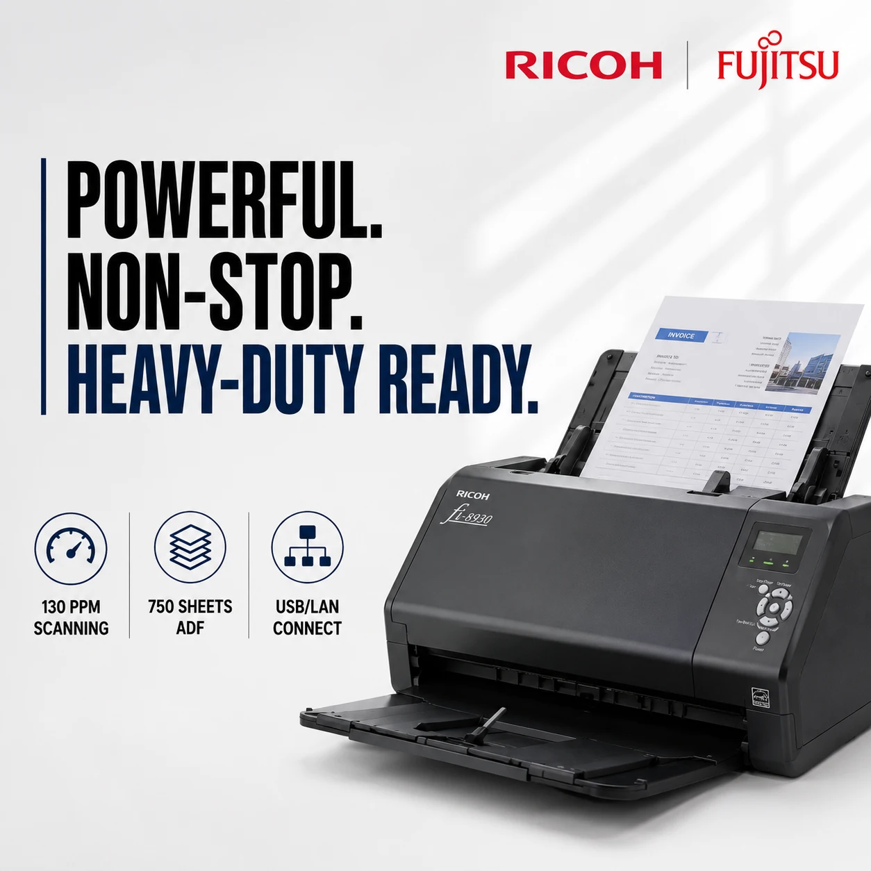Ricoh fi-8930 Heavy-Duty A3 Production Document Scanner Malaysia