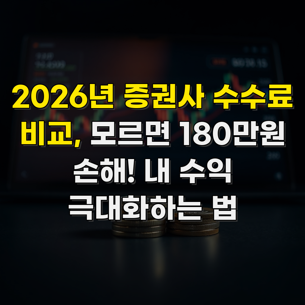 2026년 증권사 수수료 비교, 모르면 180만원 손해! 내 수익 극대화하는 법