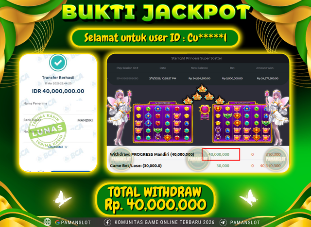 PAMANSLOT JACKPOT Game Starlight Princess Super Scatter Rp.40,000,000- LUNAS