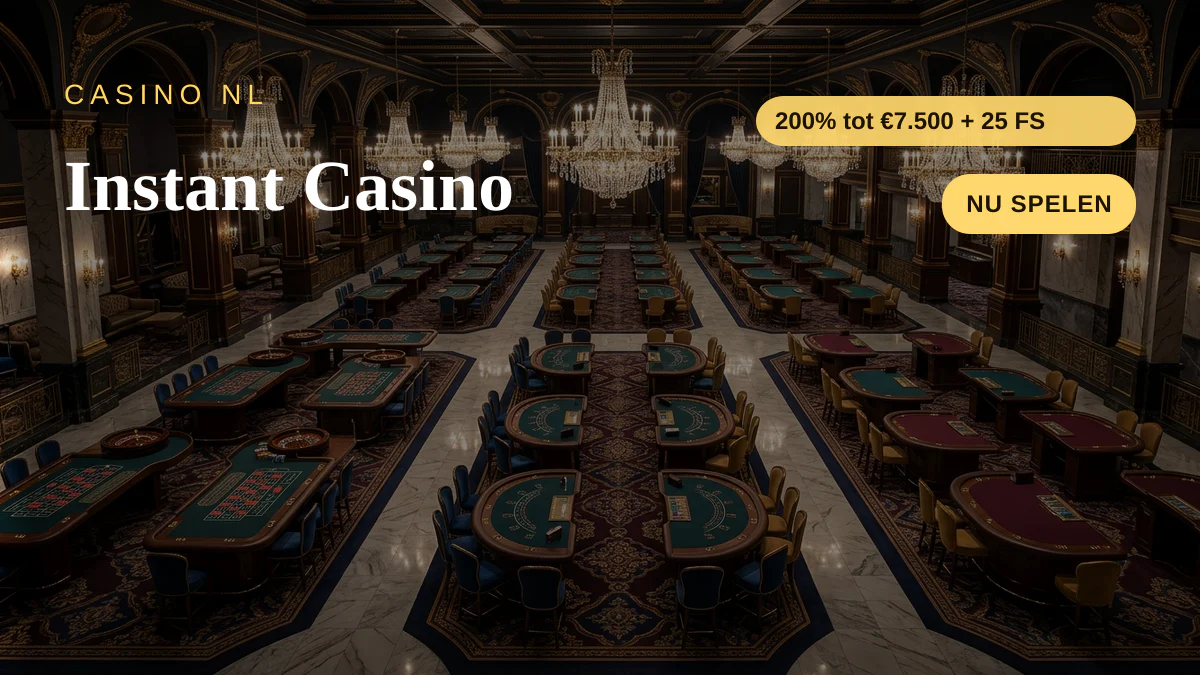 Instant Casino — welkomstbonus 200% tot €7.500 + 25 FS, betalingen: Visa, Mastercard, Sofort, Giropay, Pix