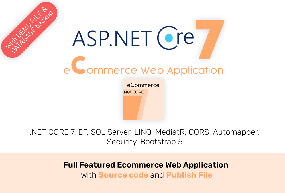 .NET Core 7 MVC Ecommerce Web Apps | EF Core, SQL, Clean Architecture, MediatR, CQRS, Bootstrap 5