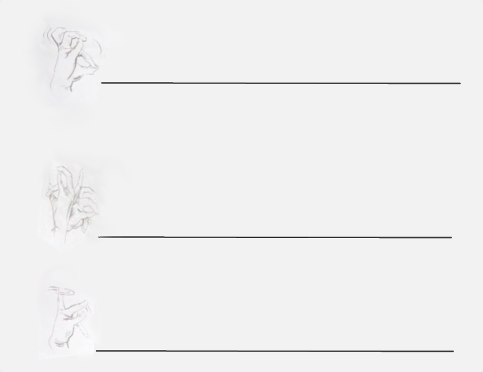 Three images of hand-tutting. The answer field beside each has been left blank.
