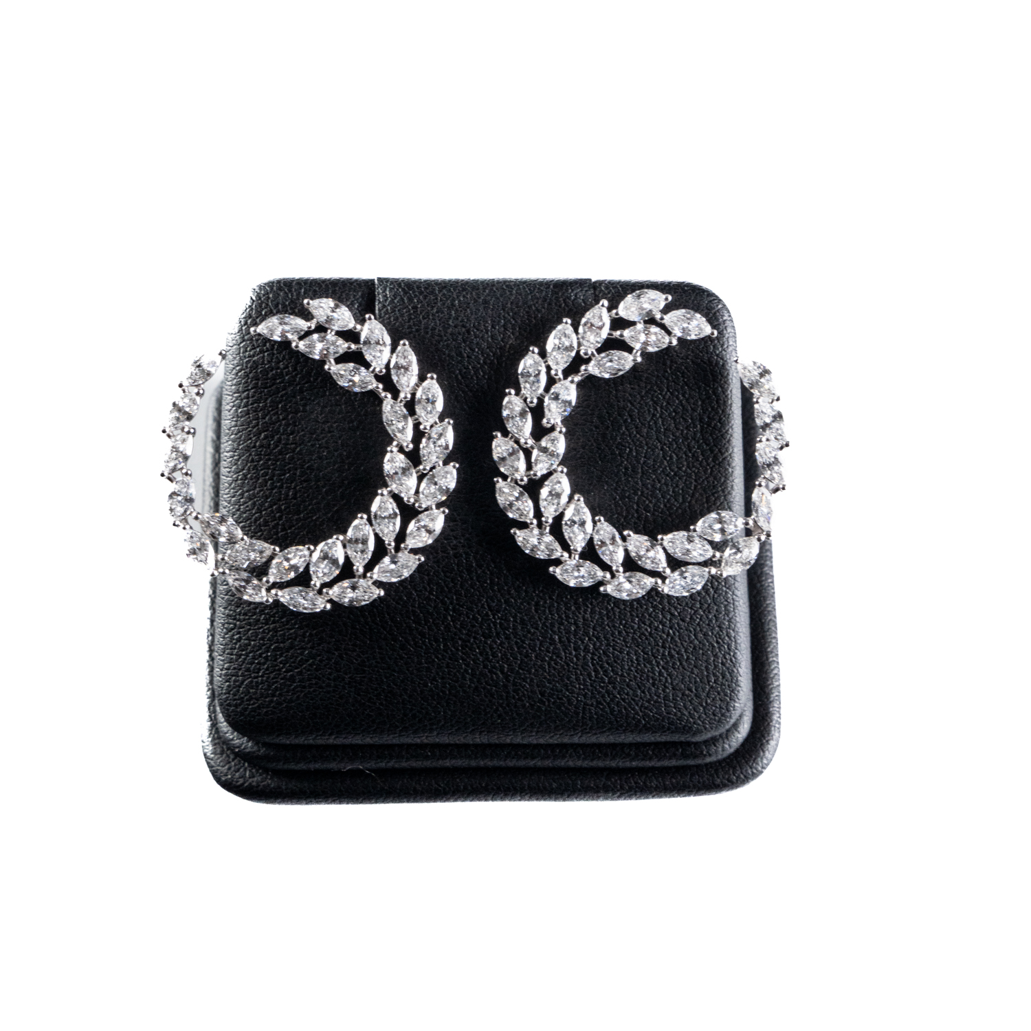 Marquis Wave Diamond Earrings