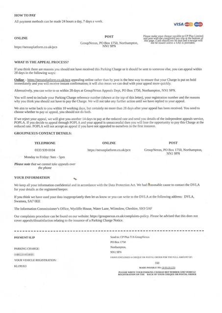 Parking Charge Reverse
