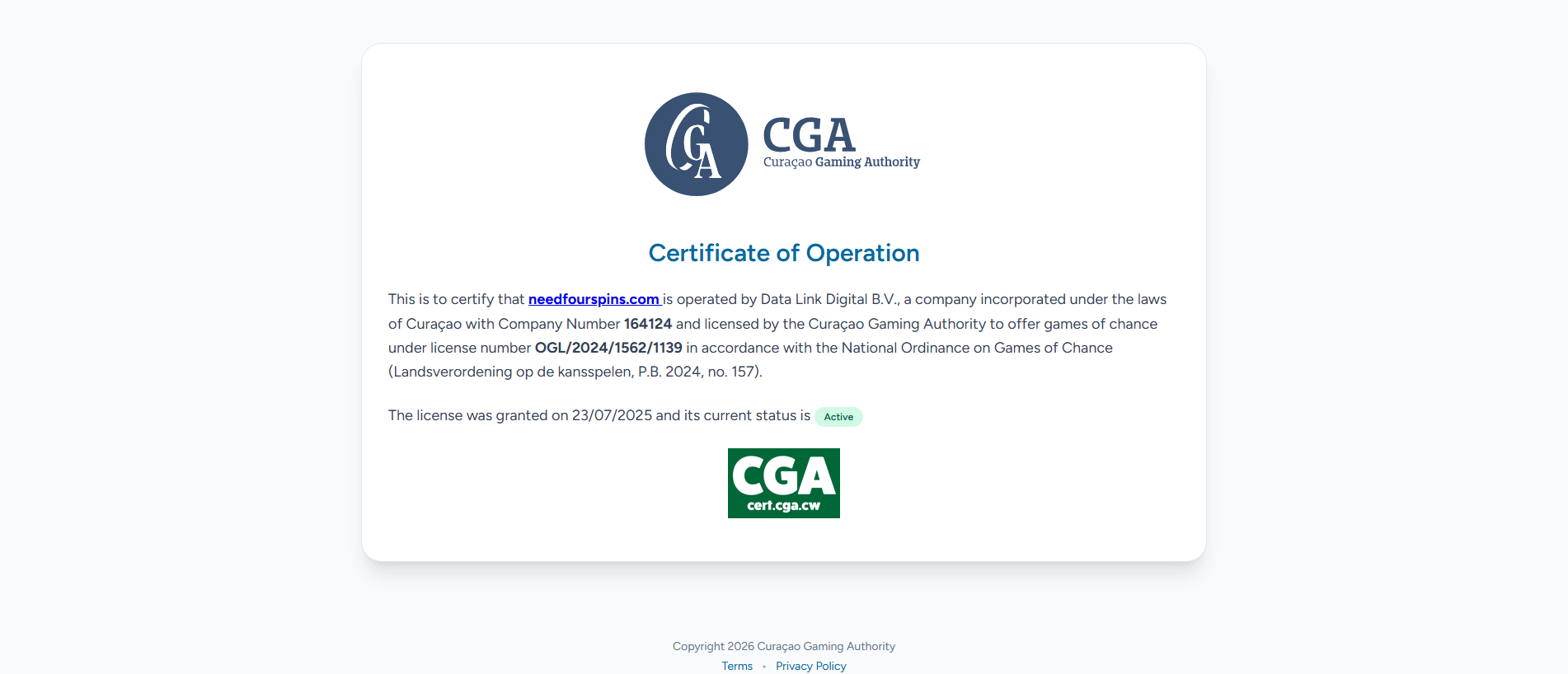 Stored capture of curacao-certificate.org
