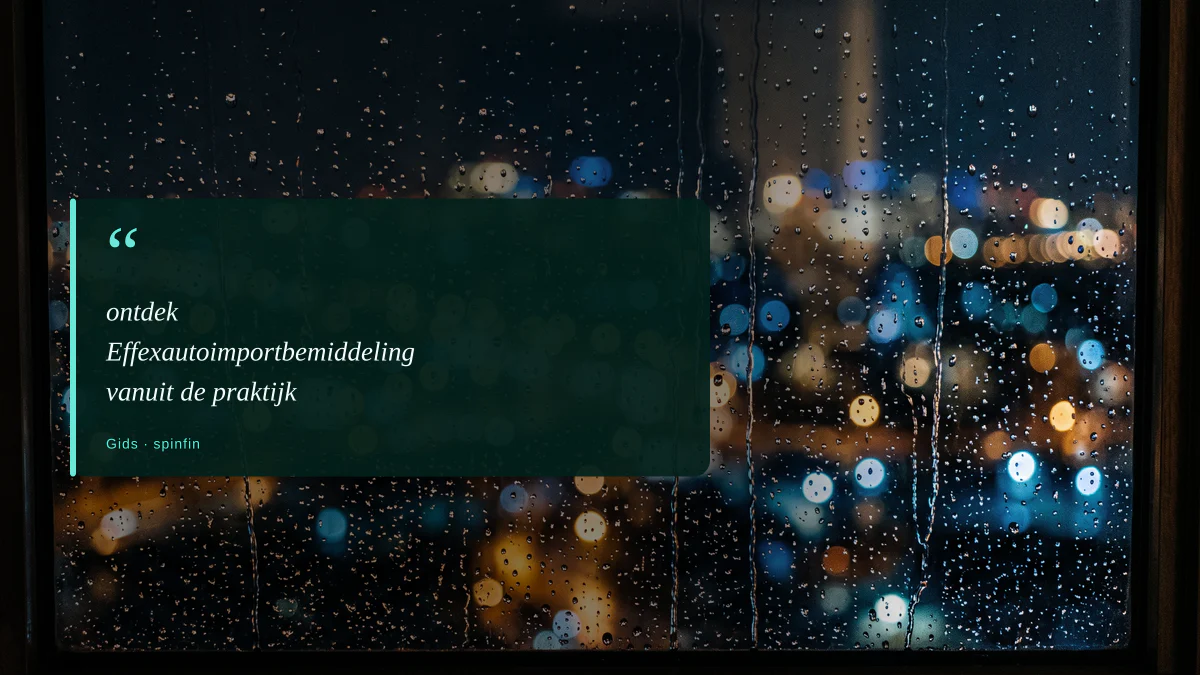 ontdek Effexautoimportbemiddeling vanuit de praktijk