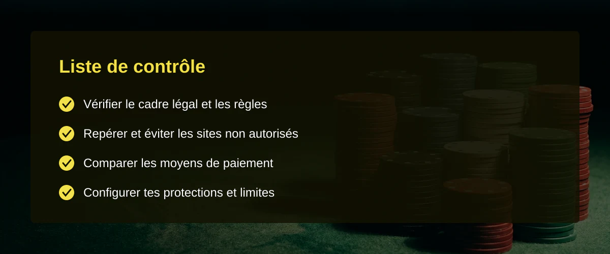 Machine à sous en ligne france : guide pratique插图1 Choisir comment aborder une machine à sous en ligne en France — Liste de contrôle