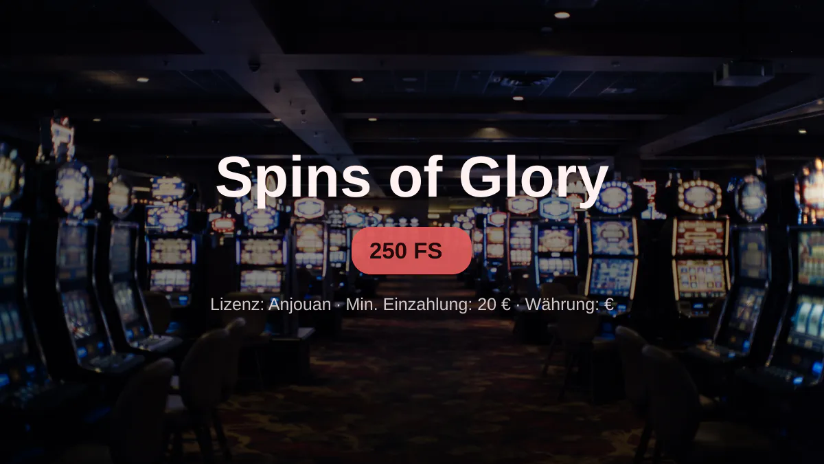 Spins of Glory Casino — Willkommensbonus 100 % bis zu 500 € + 250 FS, Zahlungen: Visa, Mastercard, Skrill, Neteller, Sofort Spins of Glory Casino — Willkommensbonus 100 % bis zu 500 € + 250 FS, Zahlungen: Visa, Mastercard, Skrill, Neteller, Sofort