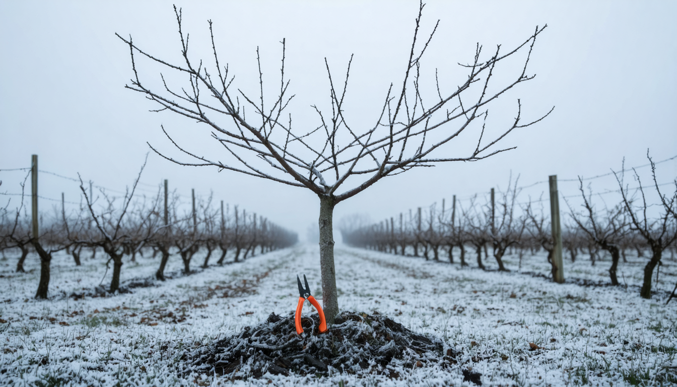 A lone winter tree that could be sleeping or could be dead — and no one in the frame qualified to say which.