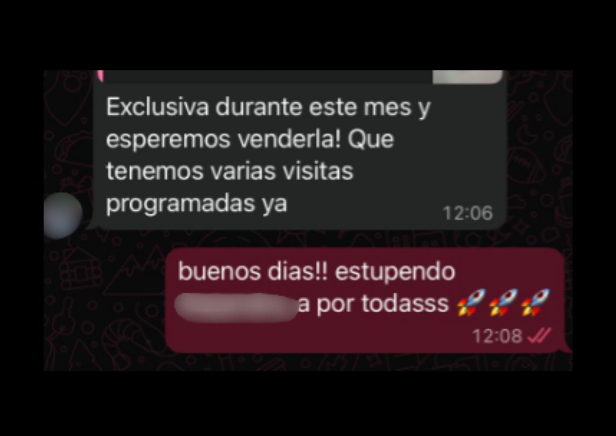 Conversación real por WhatsApp