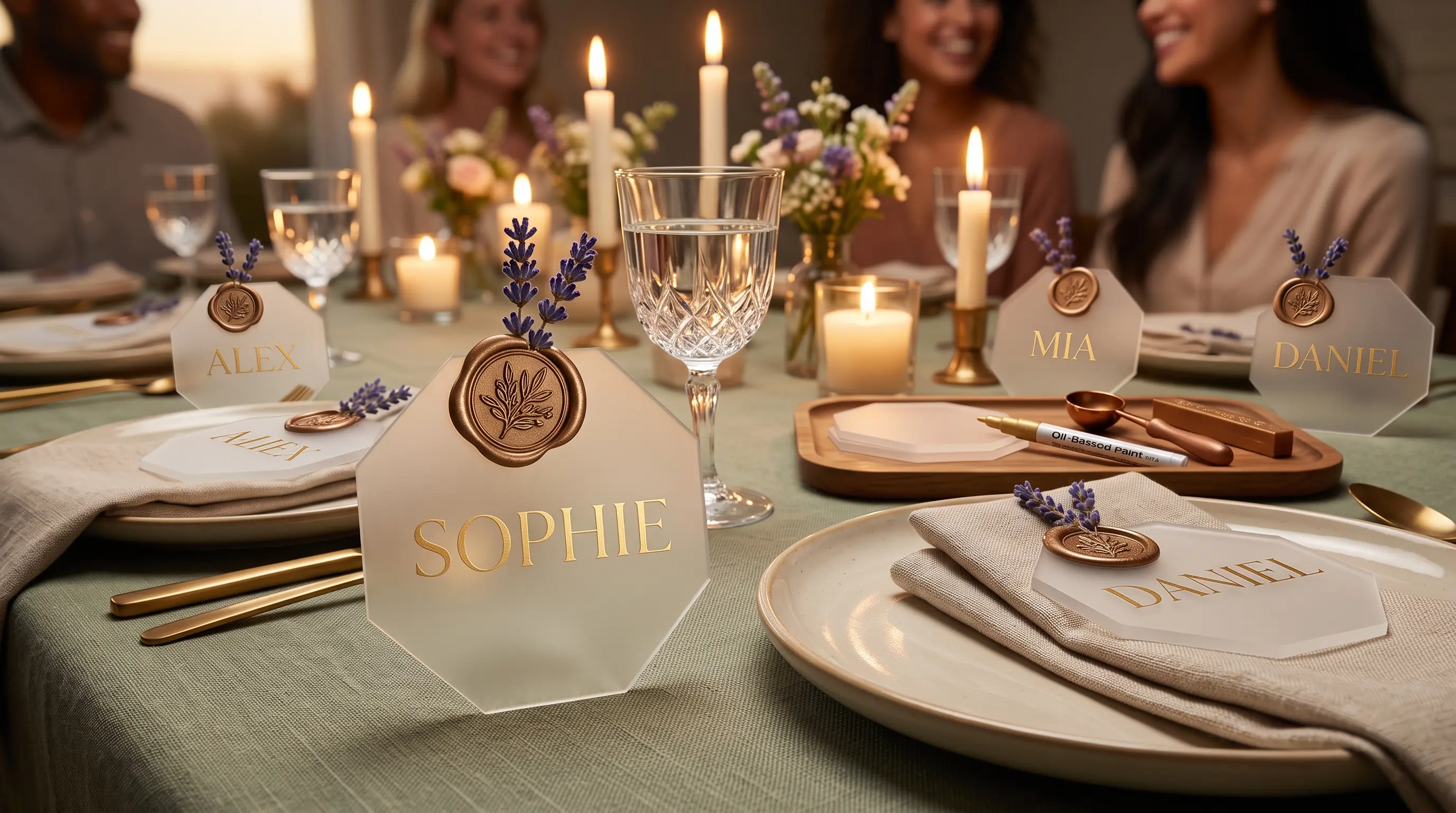 Acrylic and Wax Seal Place Cards