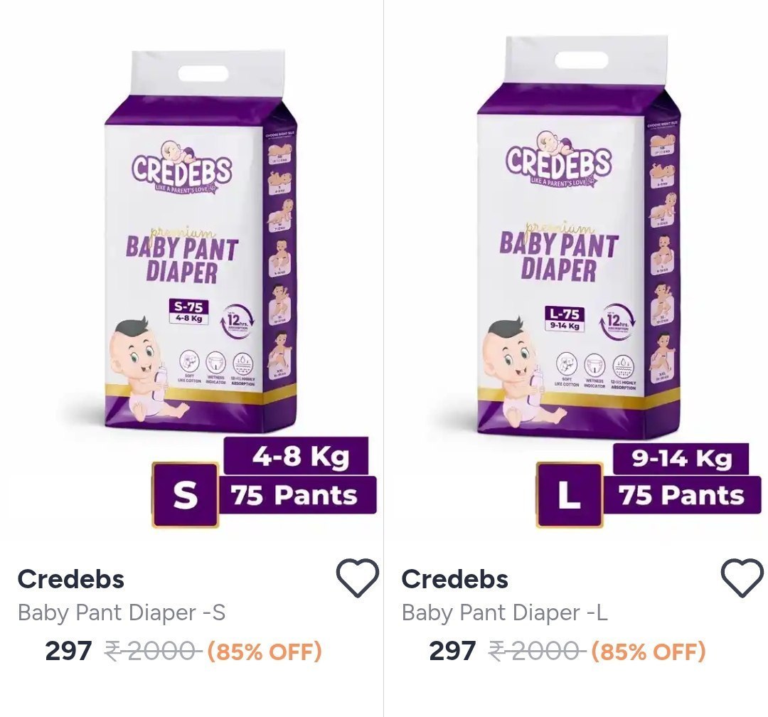 Credebs Baby Diaper – Best Deal Get 85% OFF Today