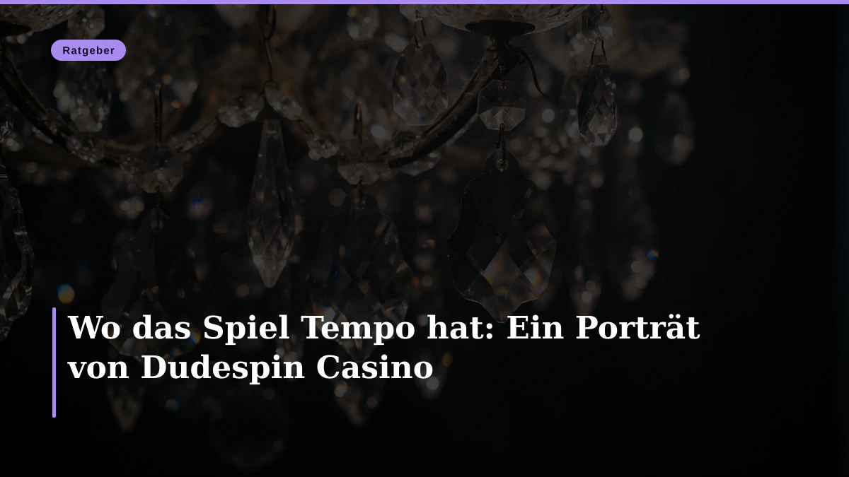 Wo das Spiel Tempo hat: Ein Porträt von Dudespin Casino