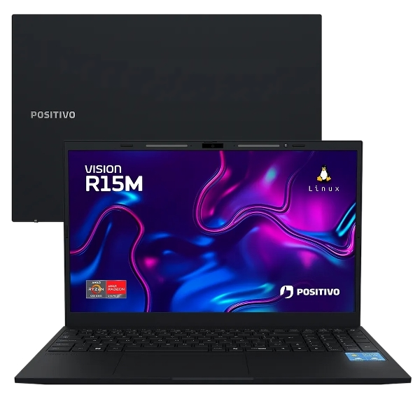 Notebook Positivo Vision R15M AMD Ryzen 5-5625U 16GB RAM 512GB SSD Linux