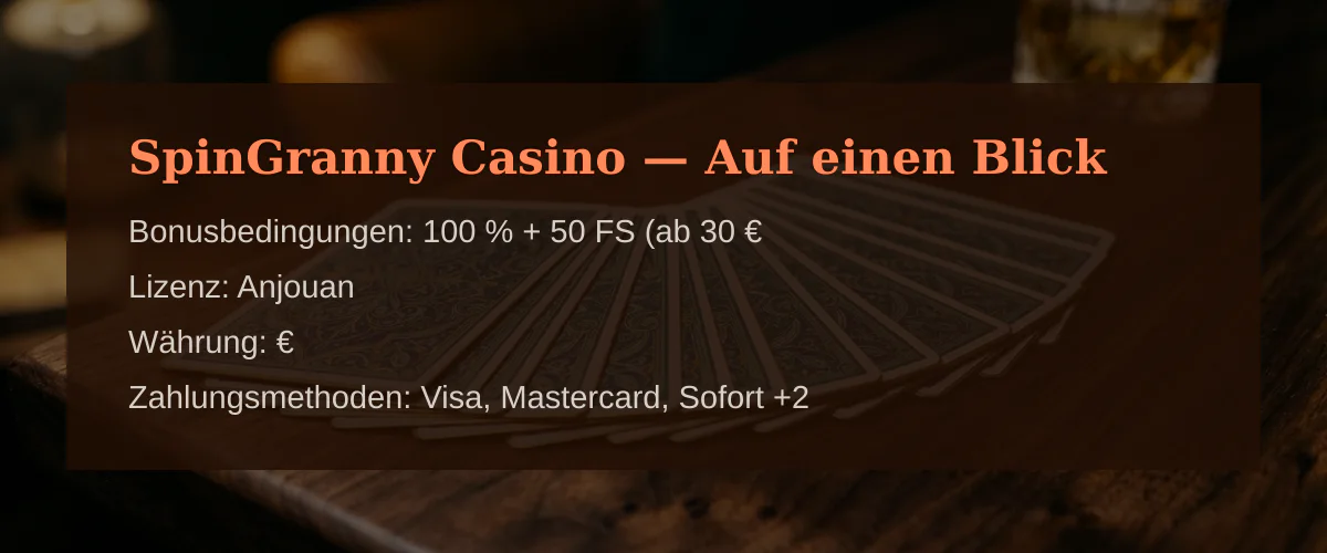 SpinGranny Casino — Auf einen Blick