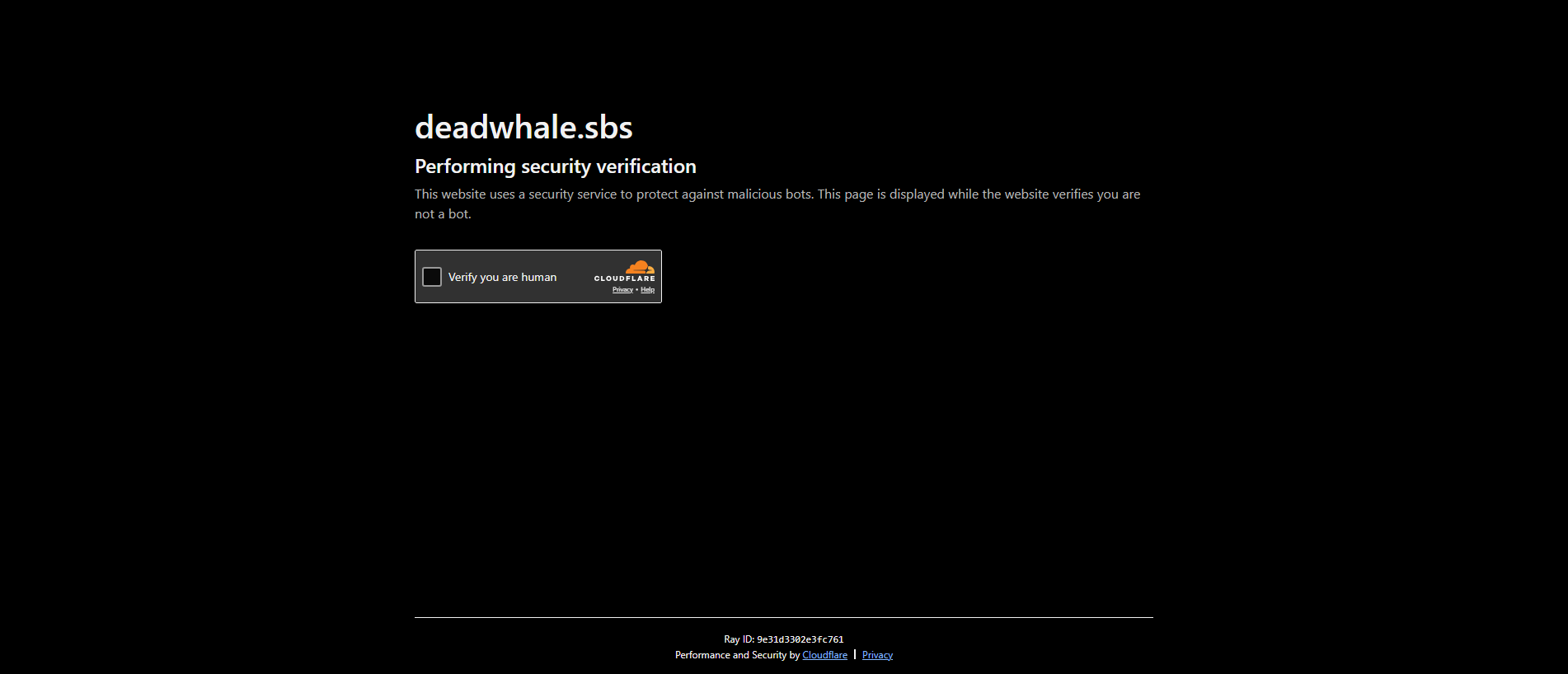 Forensic screenshot of deadwhale.sbs showing the phishing page layout