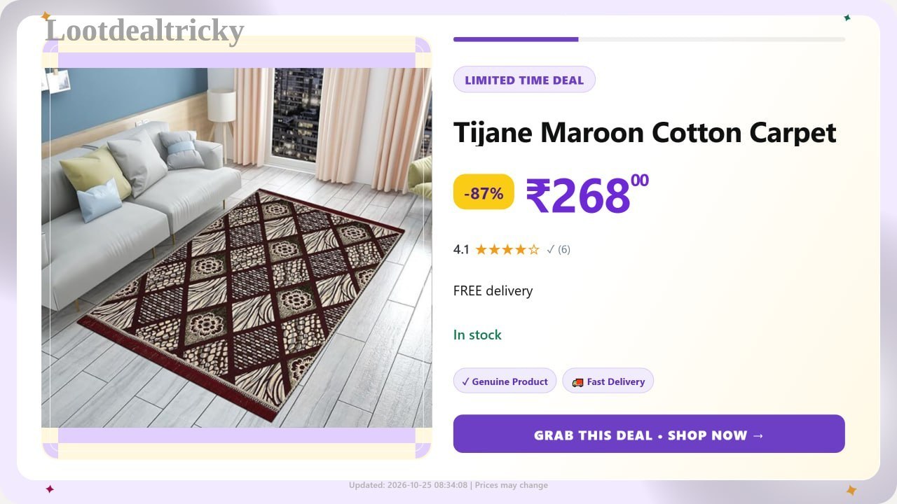   maroon Cotton Carpet – Just ₹268 | Best Deal