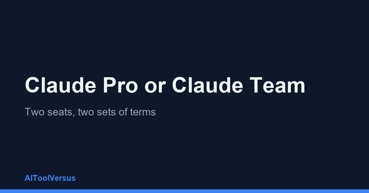 Claude Pro or Claude Team