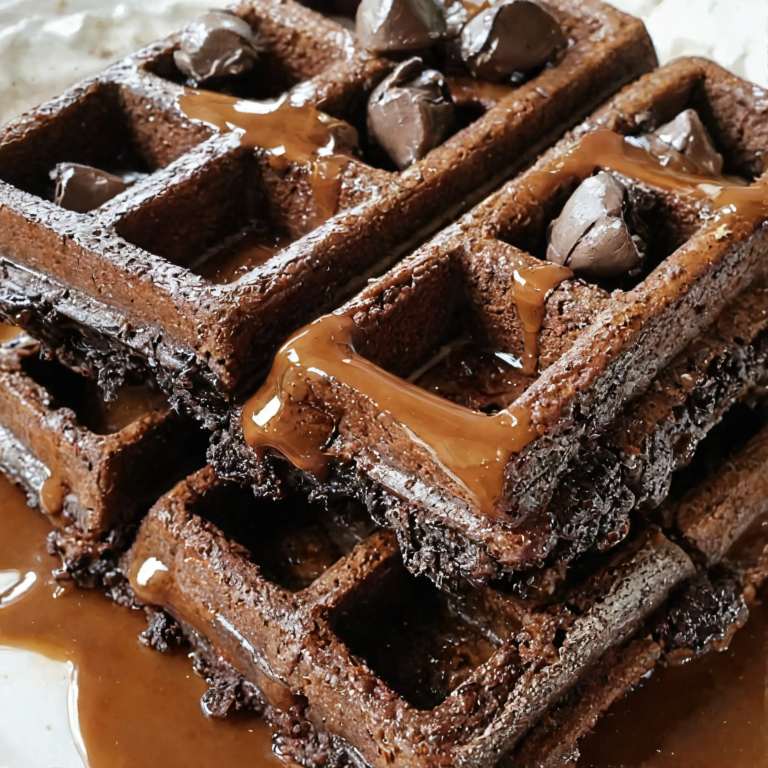 Decadent Fudgy Brownie Waffles