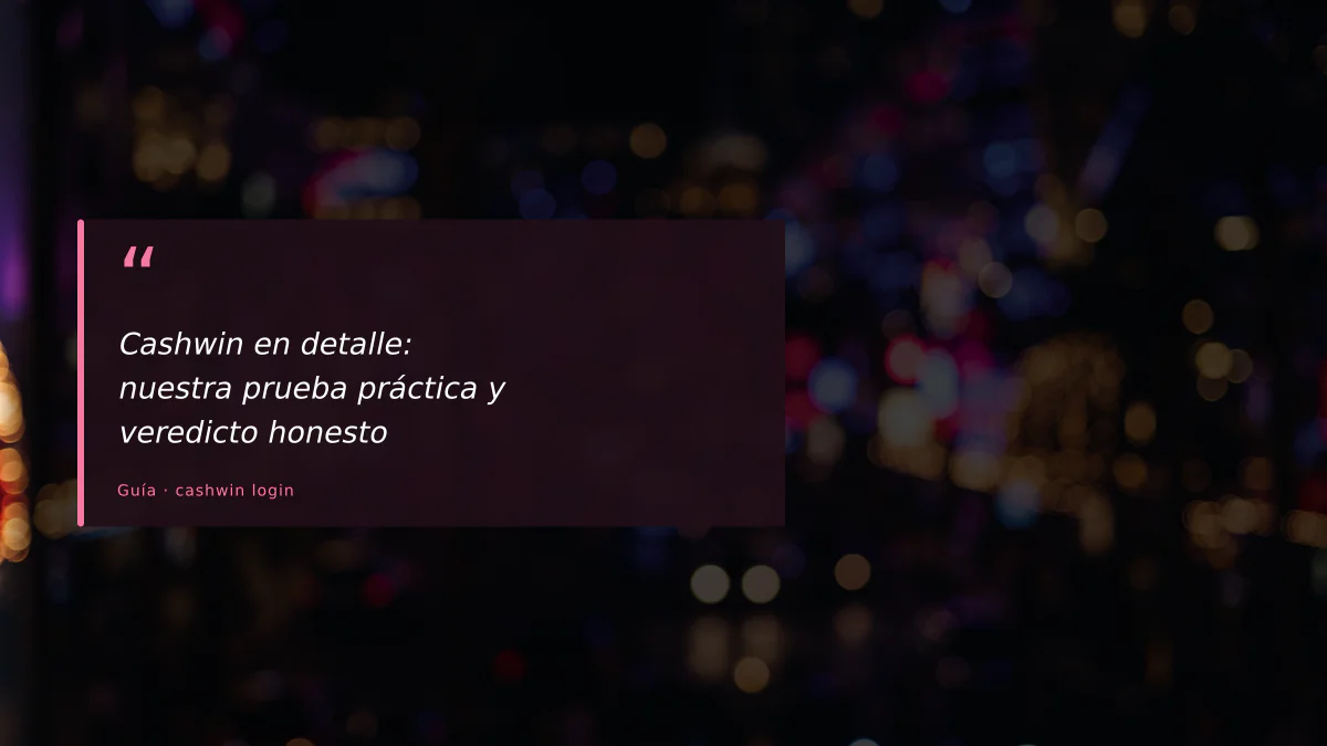 Cashwin en detalle: nuestra prueba práctica y veredicto honesto