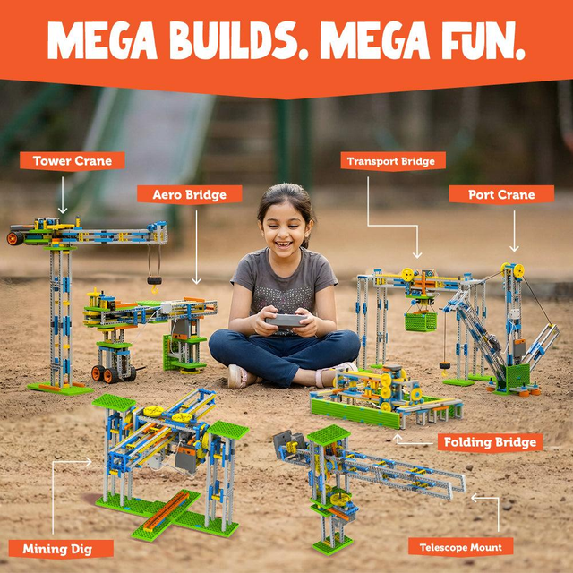 Mega engineering builds — Tower Crane, Aero Bridge, Port Crane, Mining Dig, Folding Bridge built by student