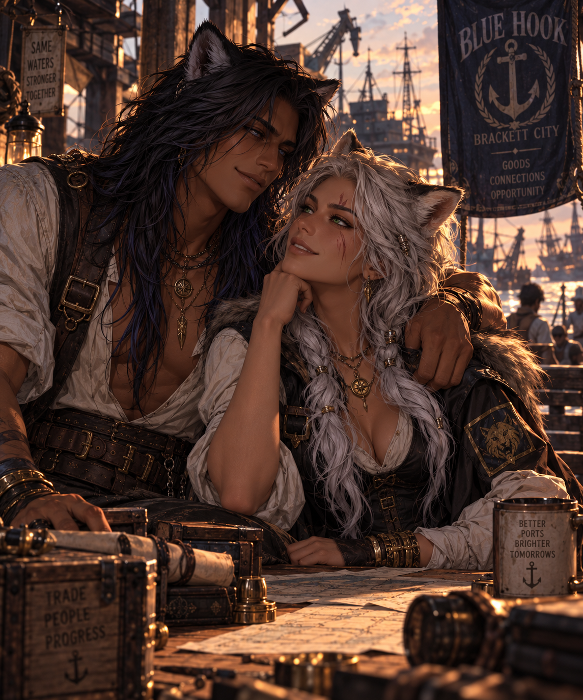 Young Saphra and Kael together on the Waterfront
