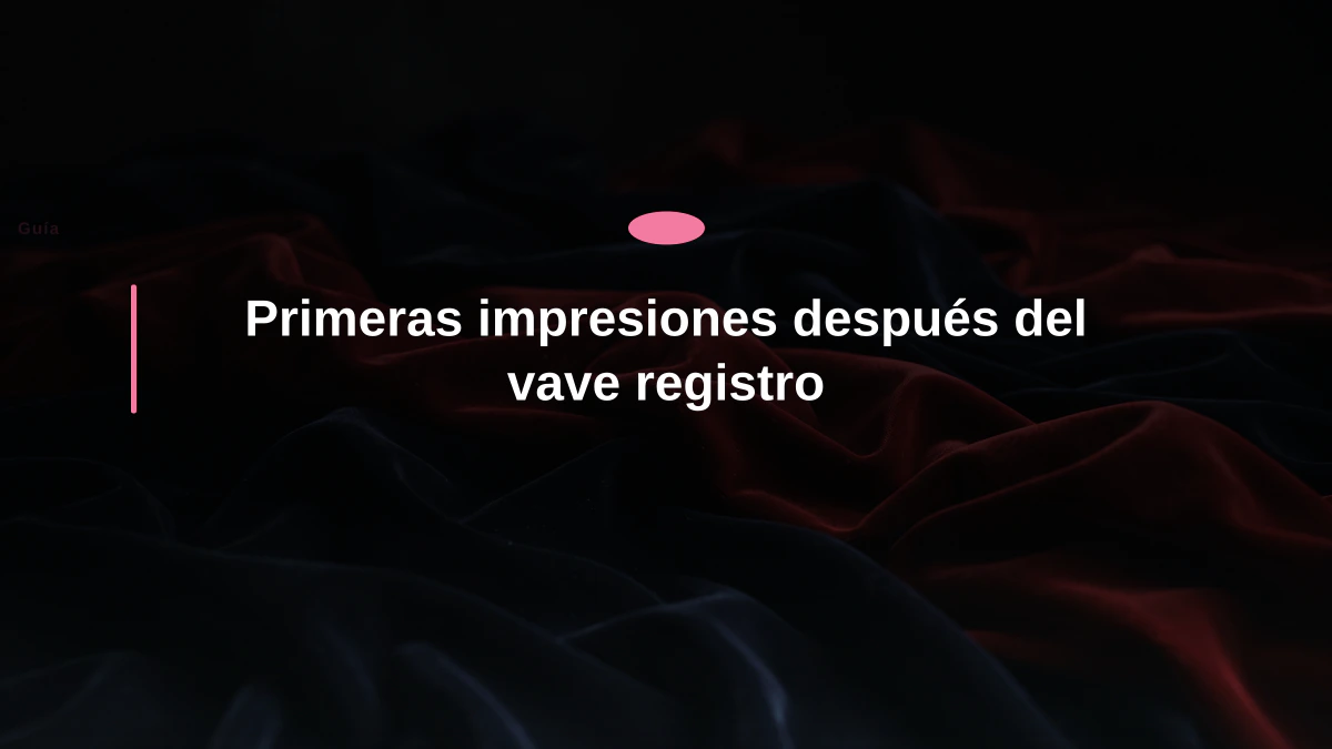 Primeras impresiones después del vave registro