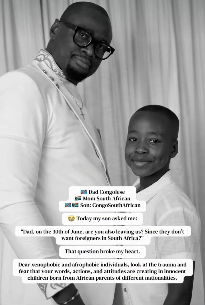 A family from different African countries, highlighting the need for love and unity in the face of xenophobia