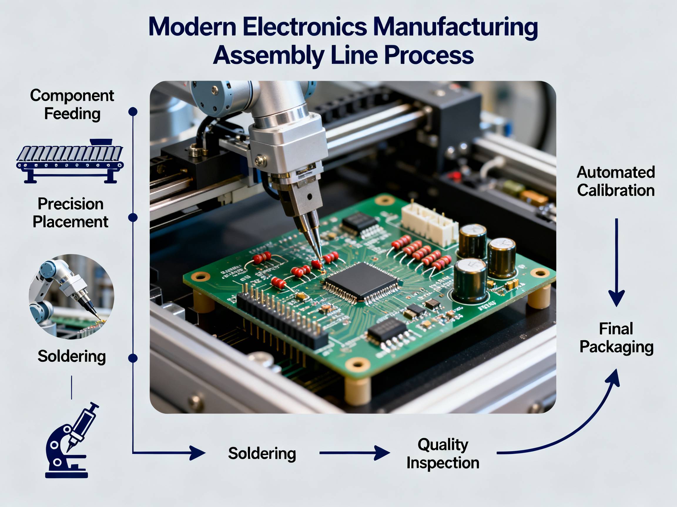 Electronics manufacturing robot assembly.