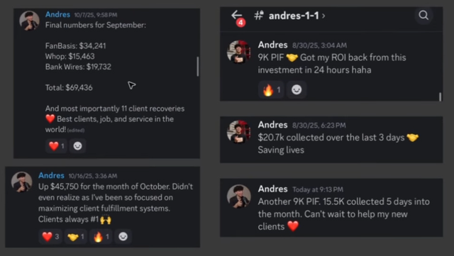 Revenue screenshot shared publicly by Andres Wolf
