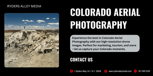 Get top-tier Colorado Aerial Photography Service. Ryder Alley Media delivers you best Aerial photography service for film, TV, Real estate or any other events with best legal drone permit. Call now at:+1 917 669 3339  or Visit us: https://rydersalleymedia.com/