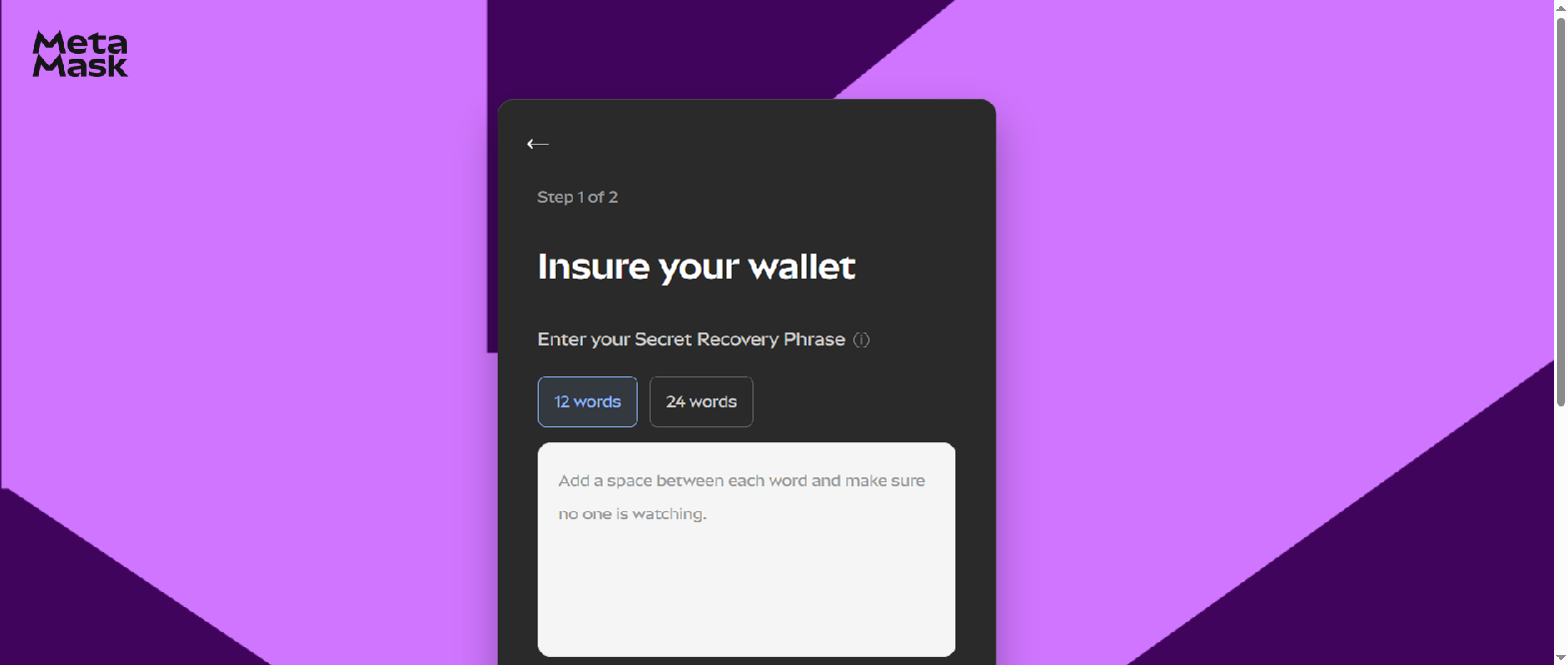 Screenshot of metamaskprotect.com