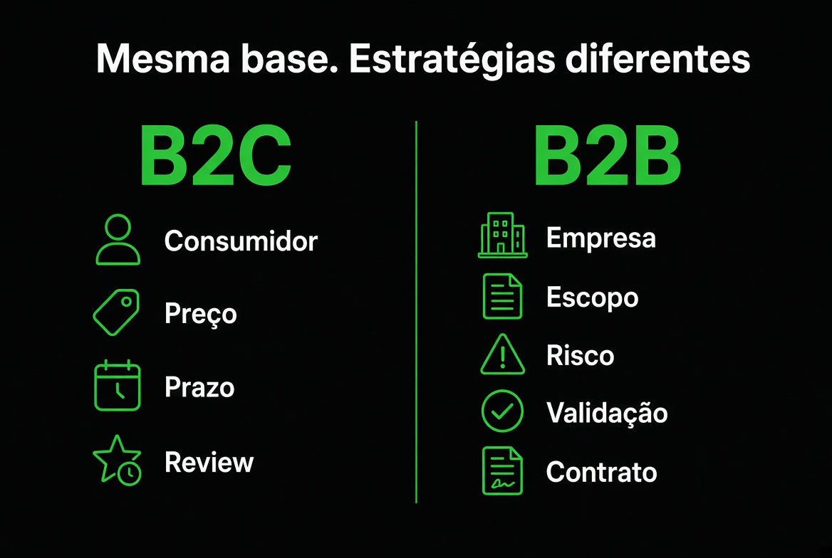 Mesma base. Estratégias diferentes.