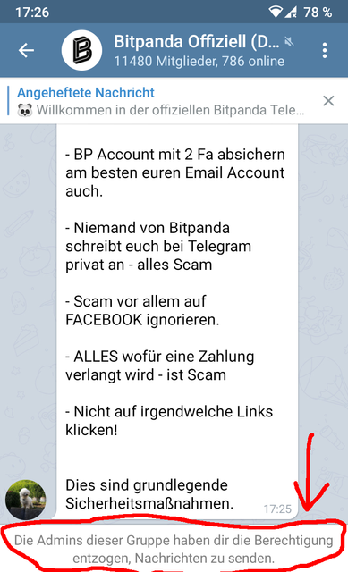 Telegram-Berechtigung