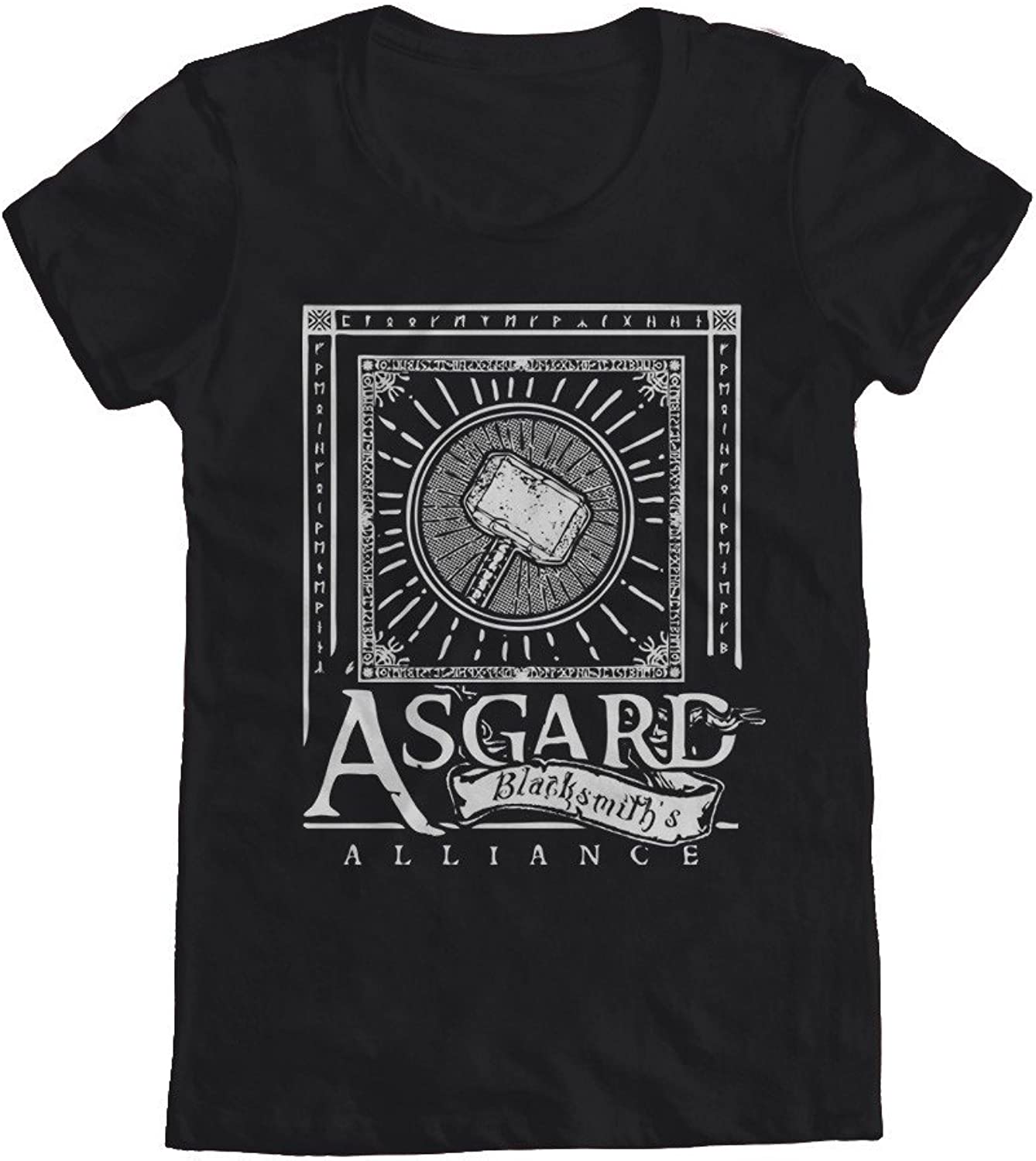 Asgard Balcksmith’s Alliance Thor’s Hammer Fun Design Ladies’ Crewneck T-Shirt