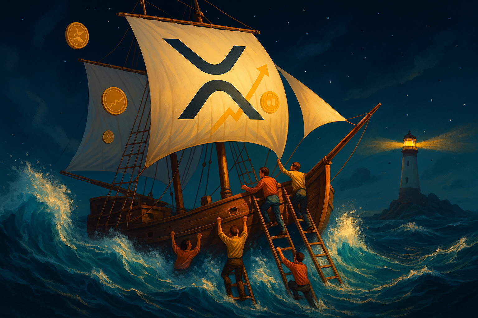 Illustration of XRP cryptocurrency showing rising investor demand amid market outflows