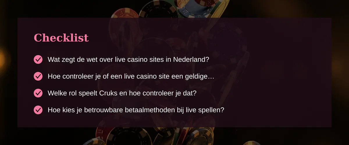 Hoe kies je een geschikte live casino site in Nederland? — Checklist