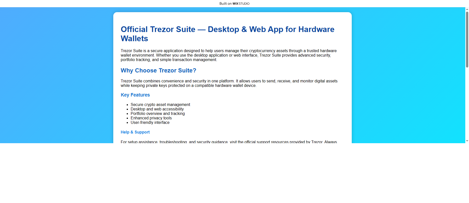 Stored capture of appstart-tresuitee.wixstudio.com