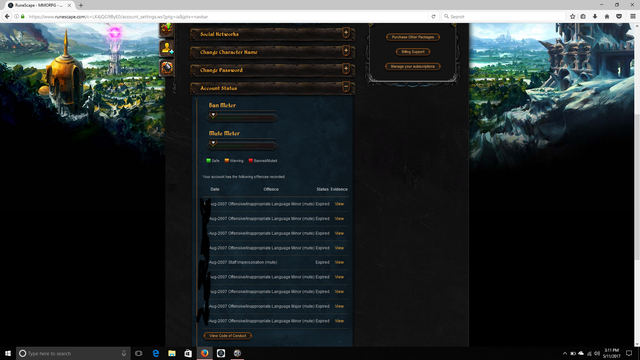 account offenses
