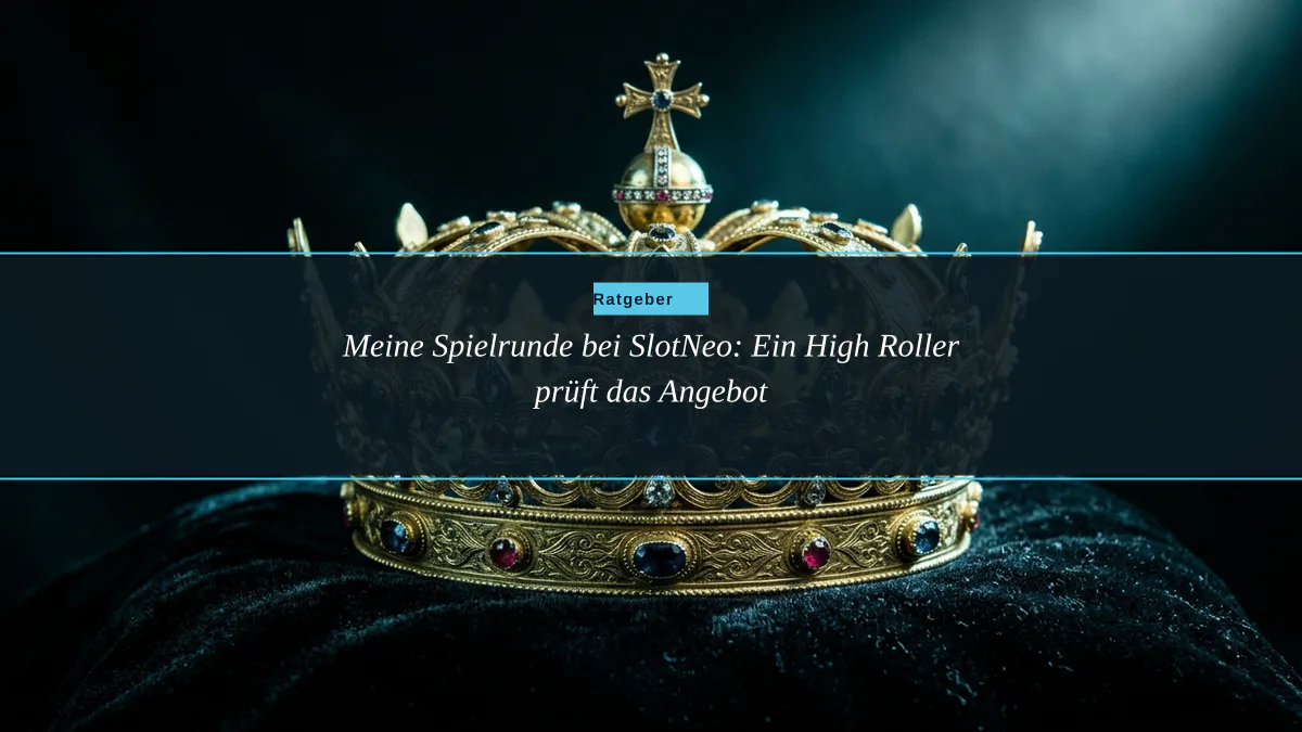 Meine Spielrunde bei SlotNeo: Ein High Roller prüft das Angebot