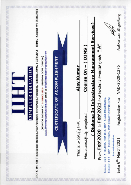 Dims-certificate
