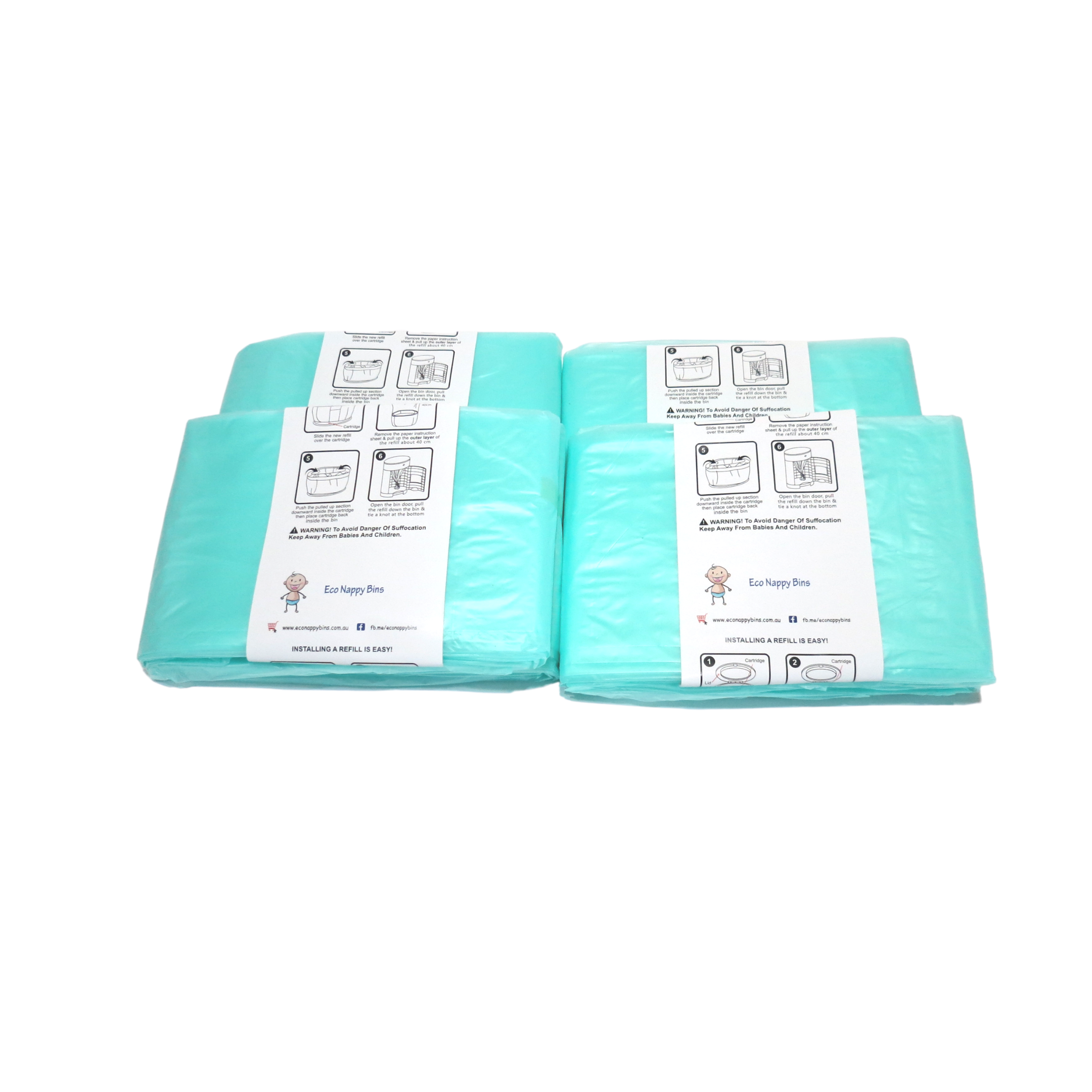 Korbell PLUS Nappy Disposal 4 or 8 REFILLS for 25L Bin 100 Compatible Kit eBay