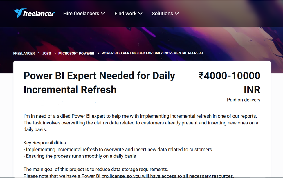 incremental refresh project on freelancer.com