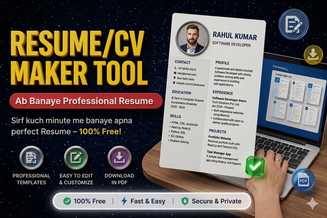 Resume Maker Tool Interface