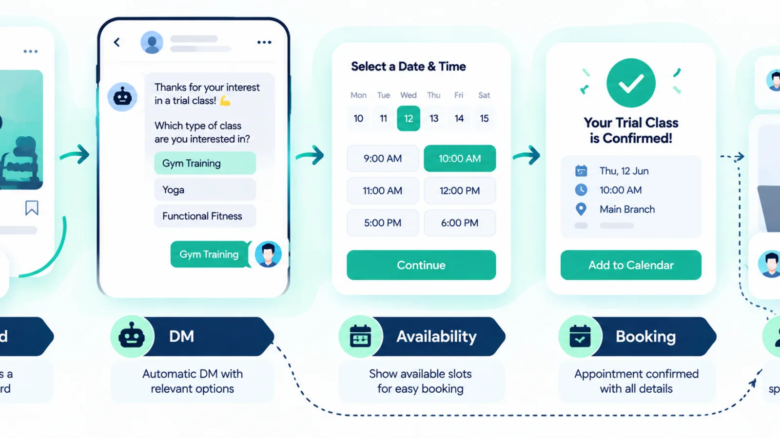 Instagram keyword booking automation for a local service business
